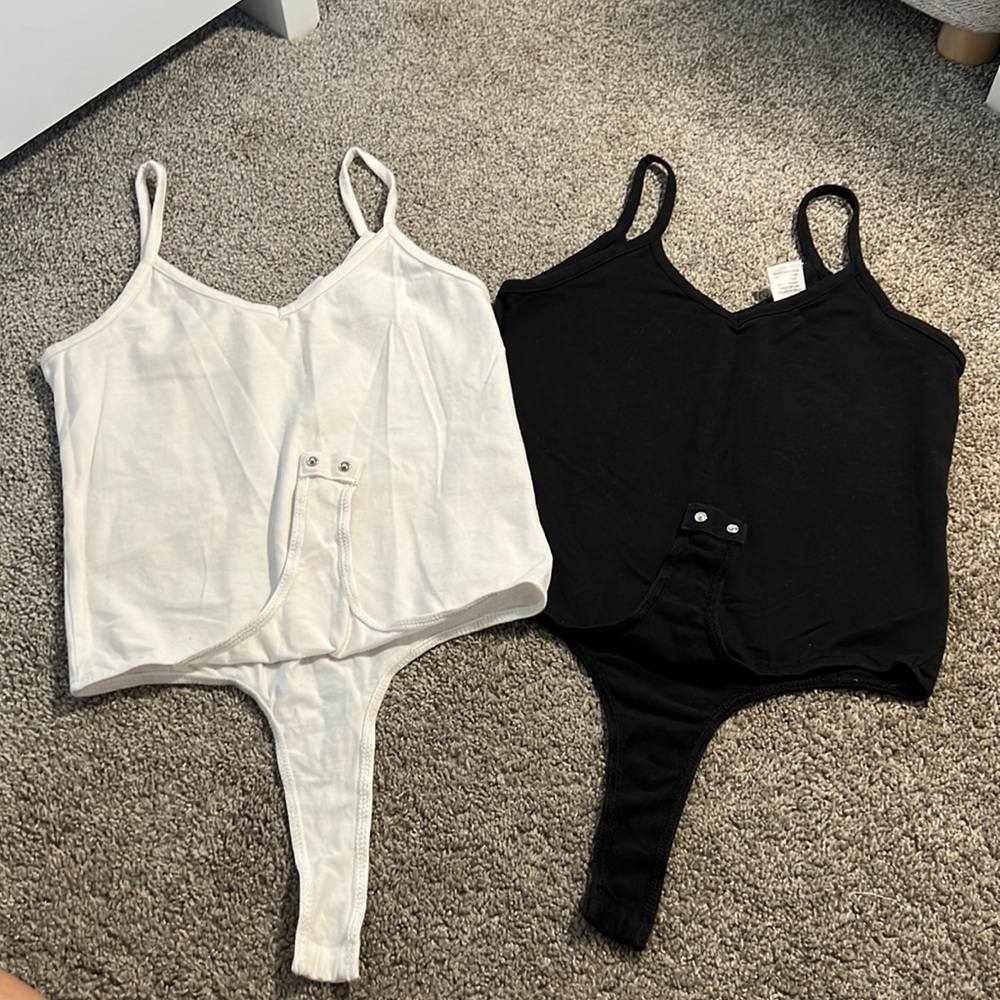 black and white bodysuit set